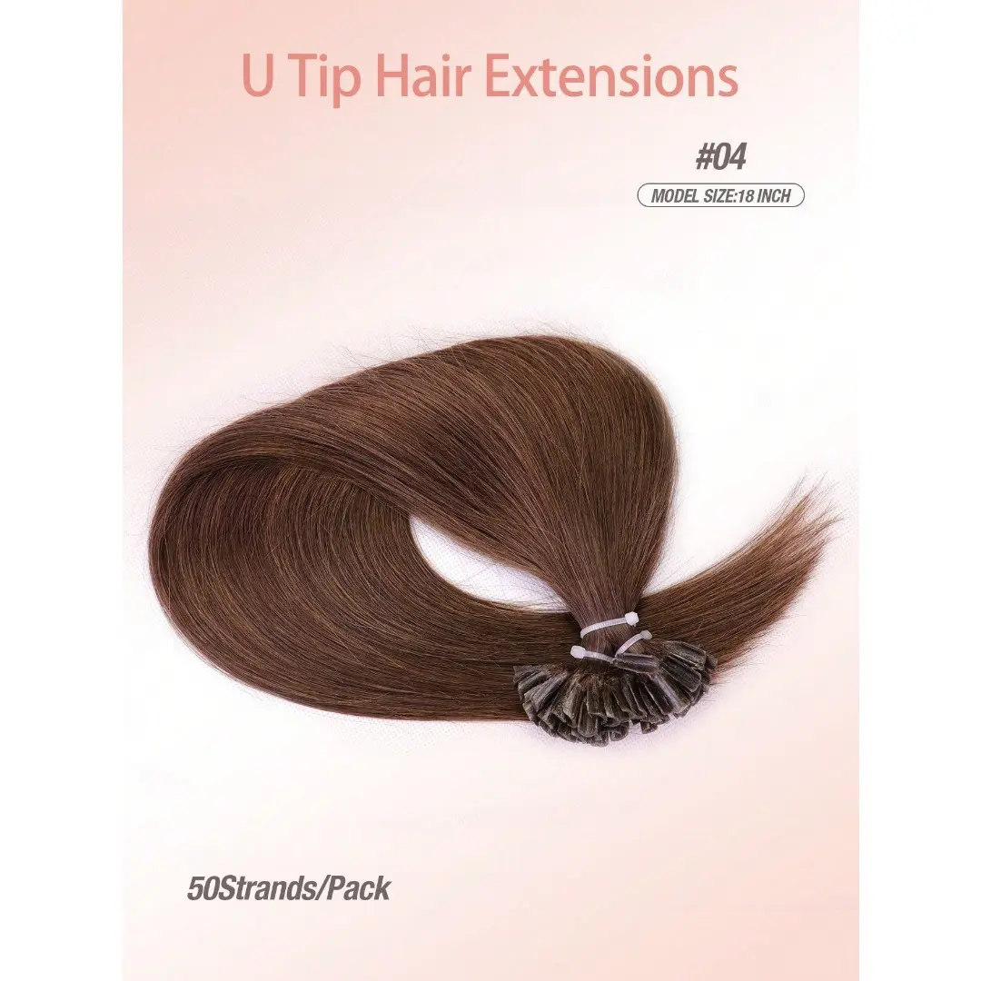 30g/pack 50strands/pack U Tip Human Hair Extensions Straight Hot Fusion Hair Natural Real Hair Keratin Glue Hair Extensions 12inch-20inch Blonde Black Brown Hair