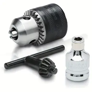 3Pcs/Set Connect Impact Driver Conversion Drill Chuck,1.5-10mm,3/ 8 Chuck Drill for Impact Drivers with 1/4 Inch Quick Change Round-Shank Drill Bits Set,Hand Tools Kits