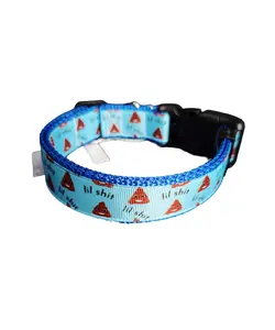 Blue Lil Shit Nylon Dog Collar MD, LG, XL, Leash