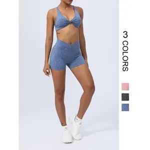 Women's Leopard Print Sports Bra & Shorts Set, Ladies Sportswear for Indoor Outdoor Wear