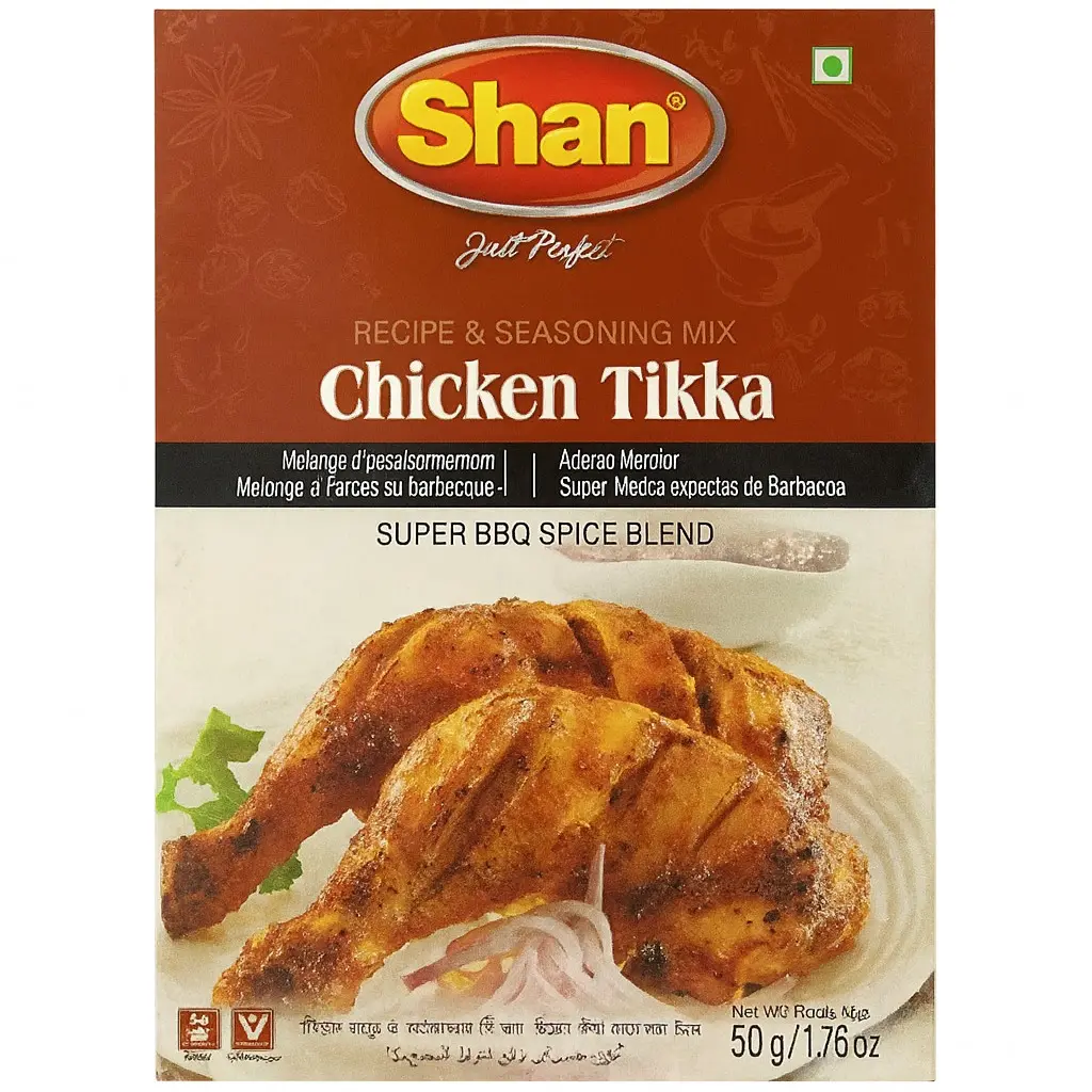 Shan Chicken Tikka Masala Mix 50g Seasoning Packets for Tikka Masala Authentic Flavors Versatile & Convenient Super BBQ Spice Blend