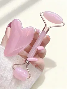 Premium Crystal Face Roller & Gua Sha Set | Rose Quartz Skin Care Tools | Hypoallergenic Anti-Aging Massager | Luxury Self-Care Gift for Women