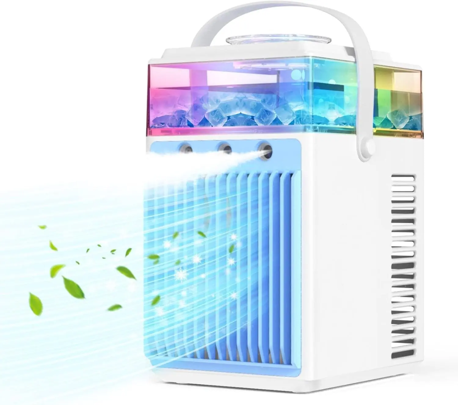 Portable Air Conditioners with App Control, Air Cooler, 2000mAh Battery | Energy-efficient, USB-rechargeable, 2000mAh battery, app control, rapid cooling, for the kitchen, office, or RV