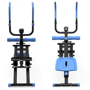 2-In-1 Multifunctional Stair Stepper and Ab Workout Machine, Blue Home Workout Gear, Glute Targeting Fitness Equipment, Glute Workout Gear