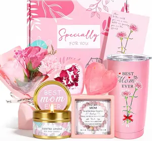 Summer Spring Gift for Mom, Unique Birthday Mother's Day Thank You Gift for Women,Gift Basket Set for Mother from Daughter Son, Self Care Appreciation Mother Gift