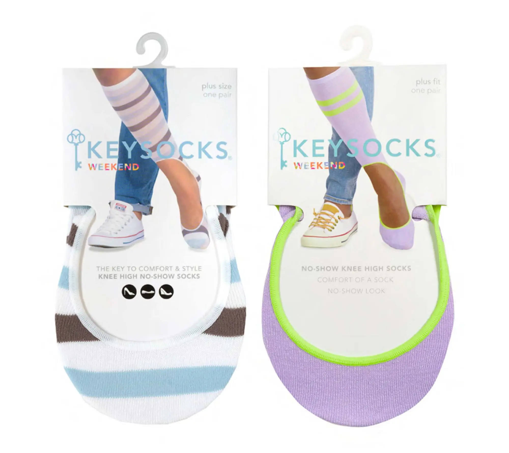Keysocks Weekend S/2 Moisture Wicking Knee High No-Show Socks