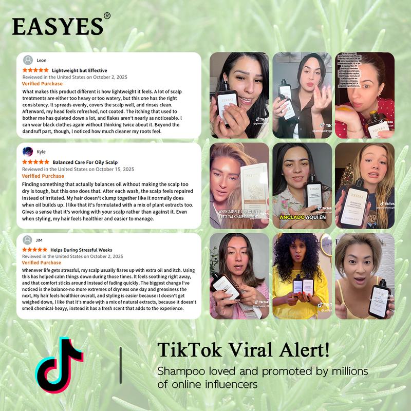 【SW-1】Easyes Rosemary Hair Shampoo Anti-Dandruff Anti-Thinning Repairs Strengthens 3 in 1 - Woody Fragrance Women and Men Shampoo Gently Cleanse Suitable for all hair types vegan no animal testing Hair Product The best choice for gifts
