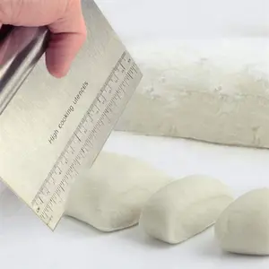Stainless Steel Dough Pastry Scraper Pizza Cutter Chopper with Measuring Scale Multipurpose Cake Bread Separator Scale Knife Kitchen Cooking Accessories