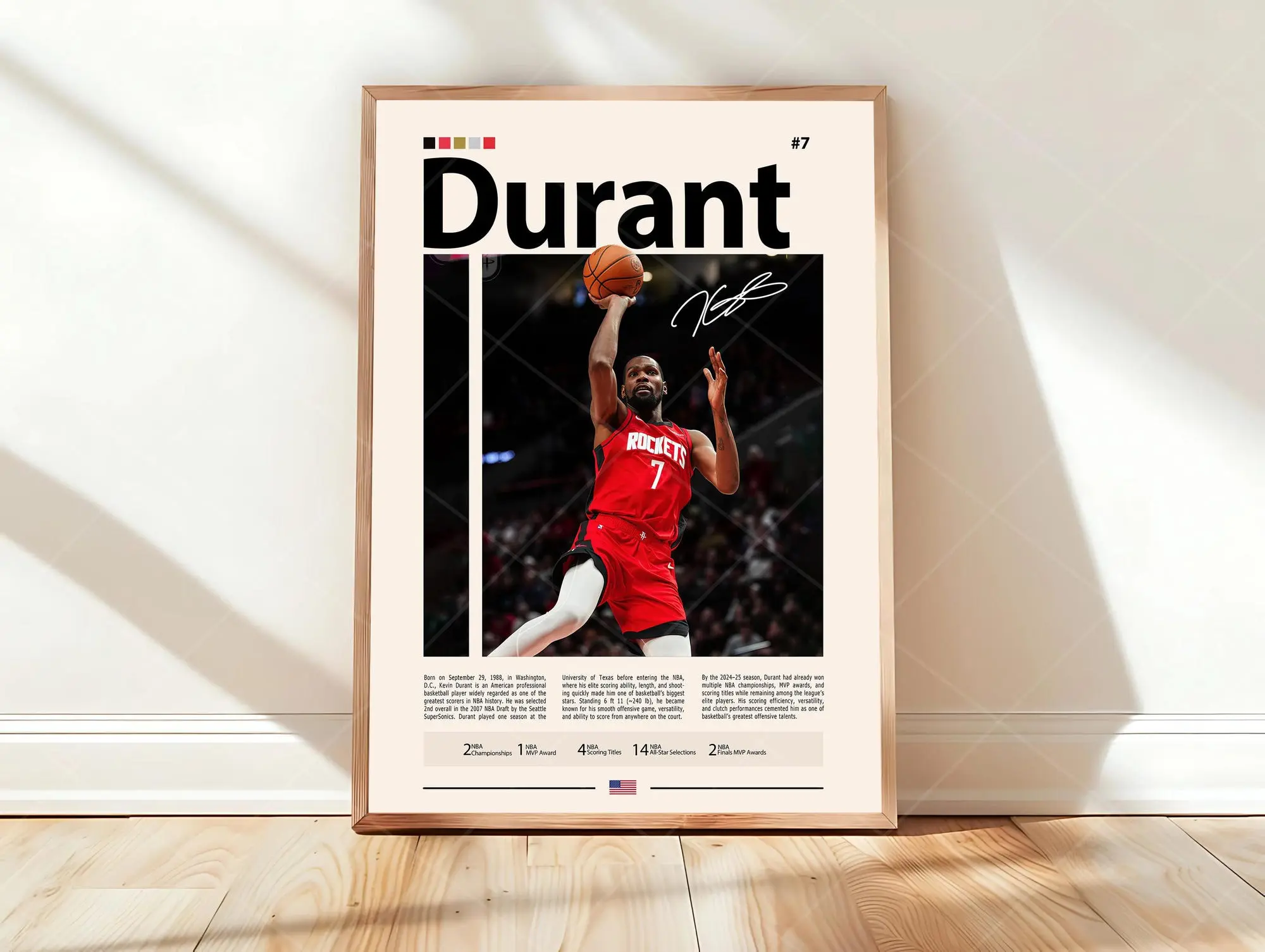 Kevin Durant Poster, Basketball Player Wall Art, Athlete Print, Sports Decor, Modern Bedroom Poster, Sports Art