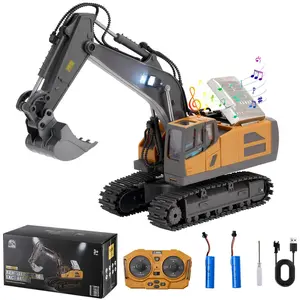 VEVOR Remote Control Excavator Toy, TikTokShopBlackFriday, 11 Channel, 1:20 Scale Remote Control Digger Toy, RC Excavator with Lights & Sounds, Full Functional Construction Vehicles for Kids, 2 Batteries, Birthday Present