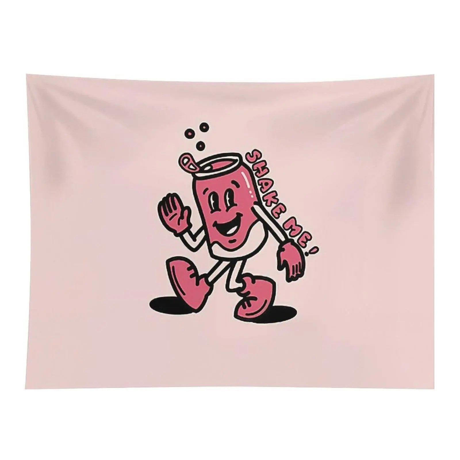 Shake Me Soda Can Tapestry Cute Cartoon Pink Wall Decor