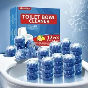 Maebho 12PCS or 24PCS Toilet products Cleaning Blocks - Auto-Cleans with Every Flush, Soluble Film, No Residue, Safe & Effective Household Cleaner Automatic Cleaner Deodorizer Gel Bowl