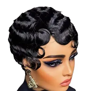 Short Finger Wave Pixie Cut Human Hair Wig