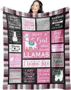 Llama Gifts Blanket 50"x40", Llama Gifts for Women Girls Llama Lovers Mom, Alpaca Blanket, Alpaca Gifts, Llama Teacher Gifts, Llama Blanket for Adult, Llama Lover Gifts, Best Funny Llama Gifts