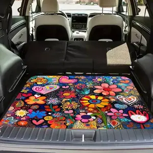 1pc Floral Trunk Mat - Floral Pattern - SUV/Truck Bed Protection Mat - Easy to Clean, Suitable for Cars, Trucks, SUVs - Heavy-Duty Truck Bed Car Trunk Floor Mat - Suitable for Truck Floor Mats