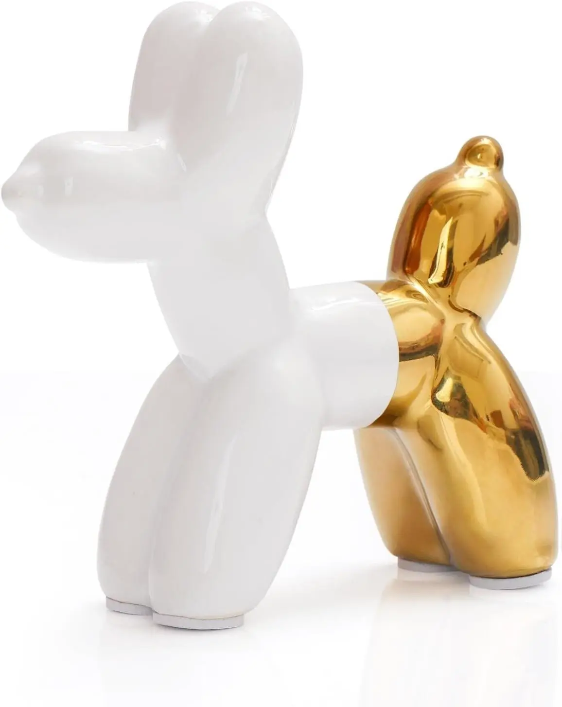 Cute Ceramics Balloon Dog Statue Crafts Living Room Desktop Decorations,Handmade Modern Small Ceramic Animal Statue Ornament Home Decor Accents