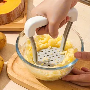 Ergonomic Manual Masher with Non-Slip Handle Heavy Duty ABS Plastic for Potatoes Vegetables Easy to Clean Durable Kitchen Tool Comfort Grip Compact Design Perfect for Pureeing