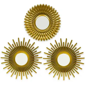 3Pcs Gold Mirrors for Wall Wall Mirrors for Room Decor & Home Decor| Gold Round Mirrors for Wall Decor| Circle Mirrors Modern Wall Decor Gifts for Women & Moms| Decorative Mirrors