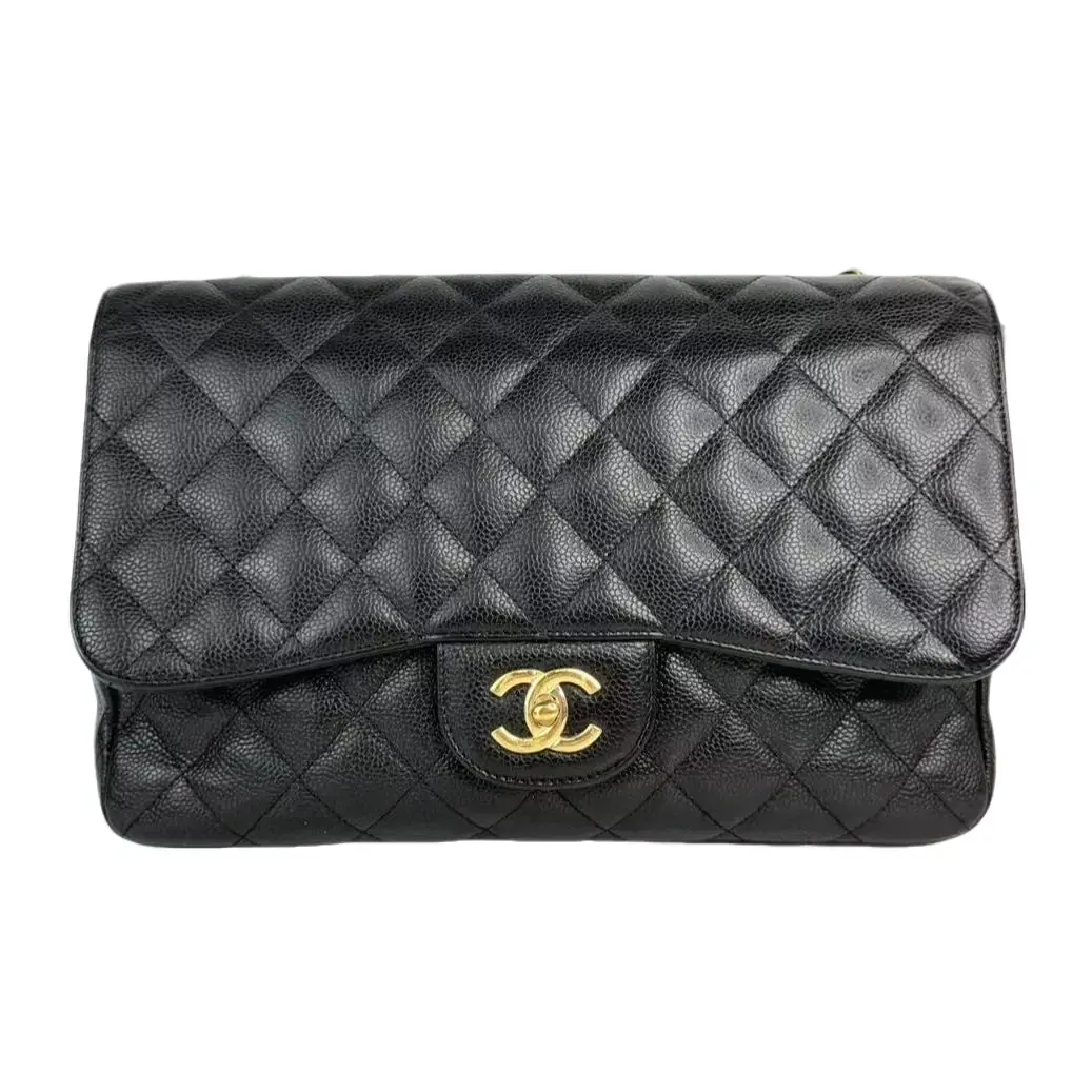 Pre-owned CHANEL Leather Crossbody Bags Black Jumbo Classic Single Flap Crossbody Bag