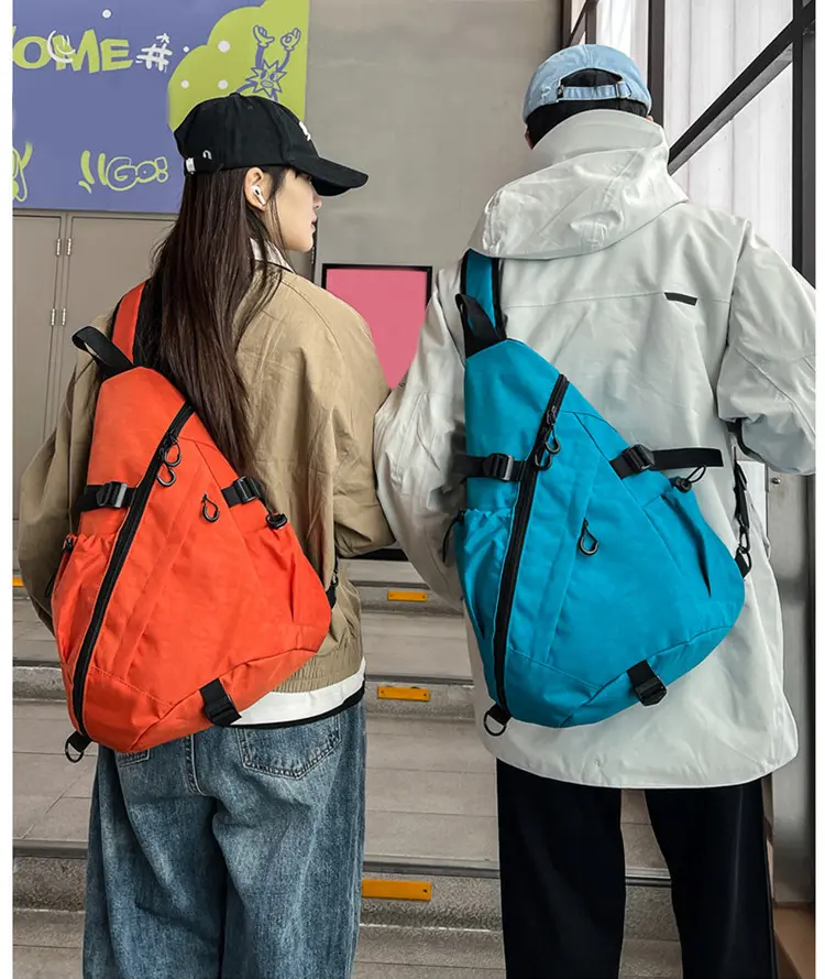 Multi Functional Triangle Sling Crossbody Backpack, Lightweight Water Resistant Nylon Chest Bag, Adjustable Strap Casual Shoulder Daypack with Multiple Pockets for Outdoor Cycling Travel Daily Commute Sports Hiking