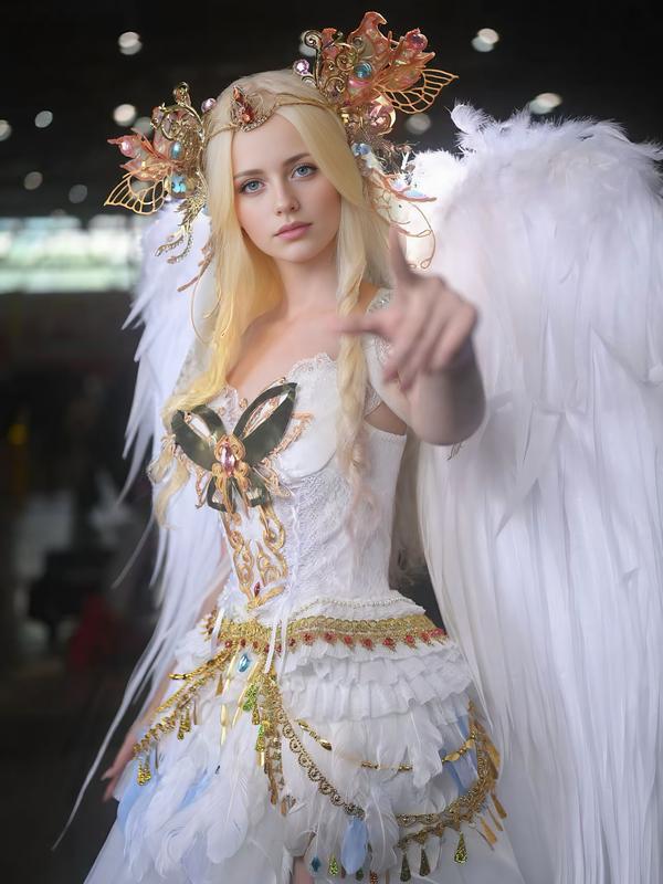 SEWLO Feather Angel Wings - Plump, Sturdy DIY Costume Wings for Halloween, Christmas, and Cosplay with Adjustable Straps