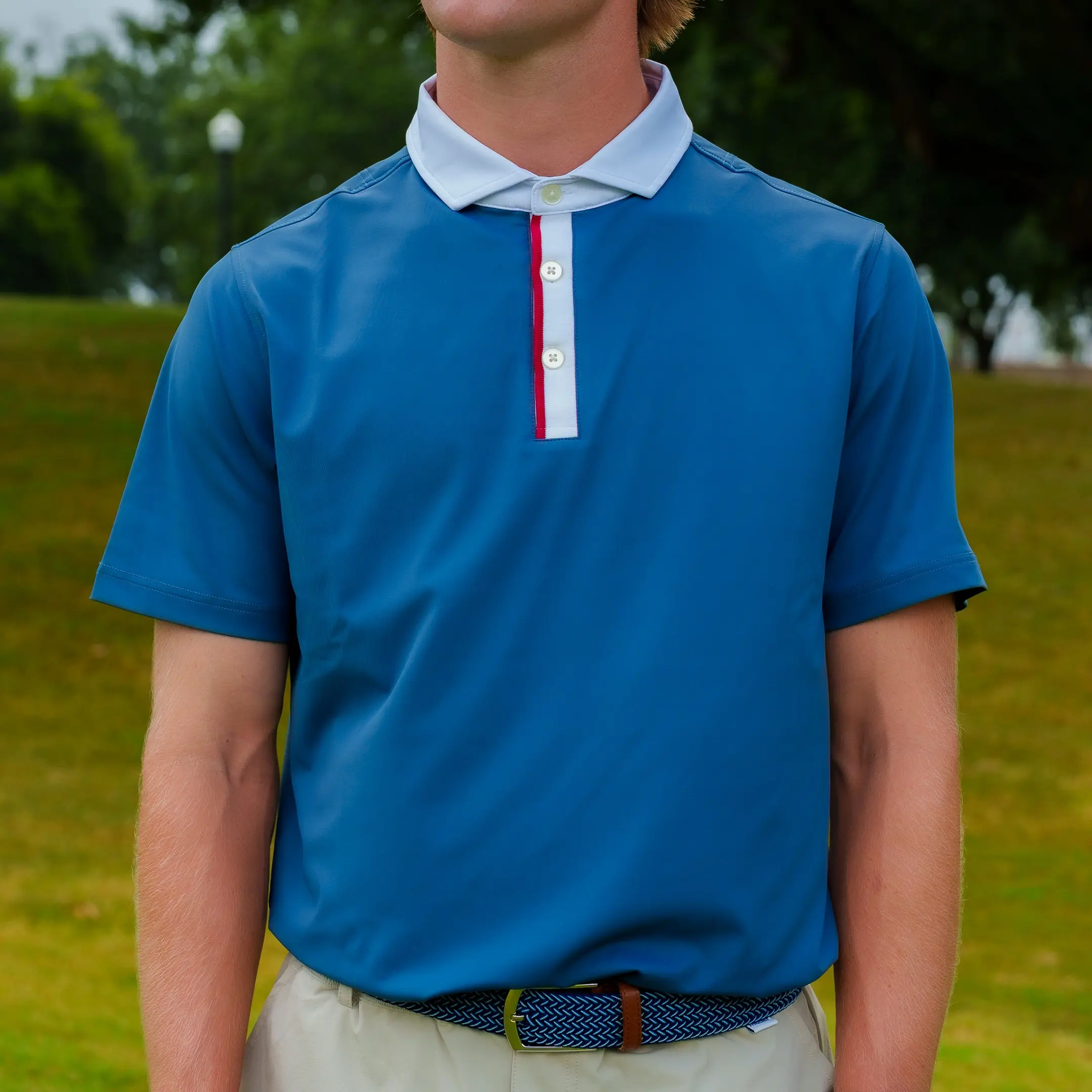 The Motier Tour Placket Stripe Polo (Navy)
