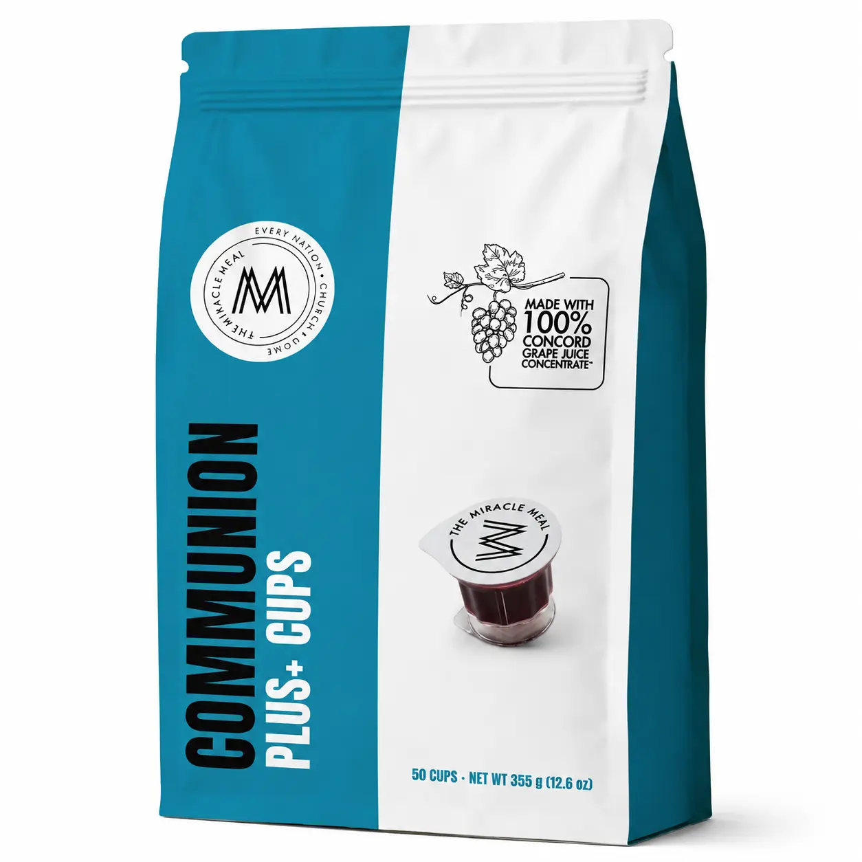 Pre-Filled Communion Travel Pack Beverage Kit - 50-Count Bag with Wafers, 100% Concord Grape Juice Cups, Long Shelf Life