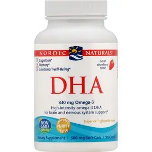 Nordic Naturals DHA 830 mg Omega-3 Brain & Nervous System Support 90 Soft Gels for Children Teenagers Pregnant Women - Fitness, Healthcare