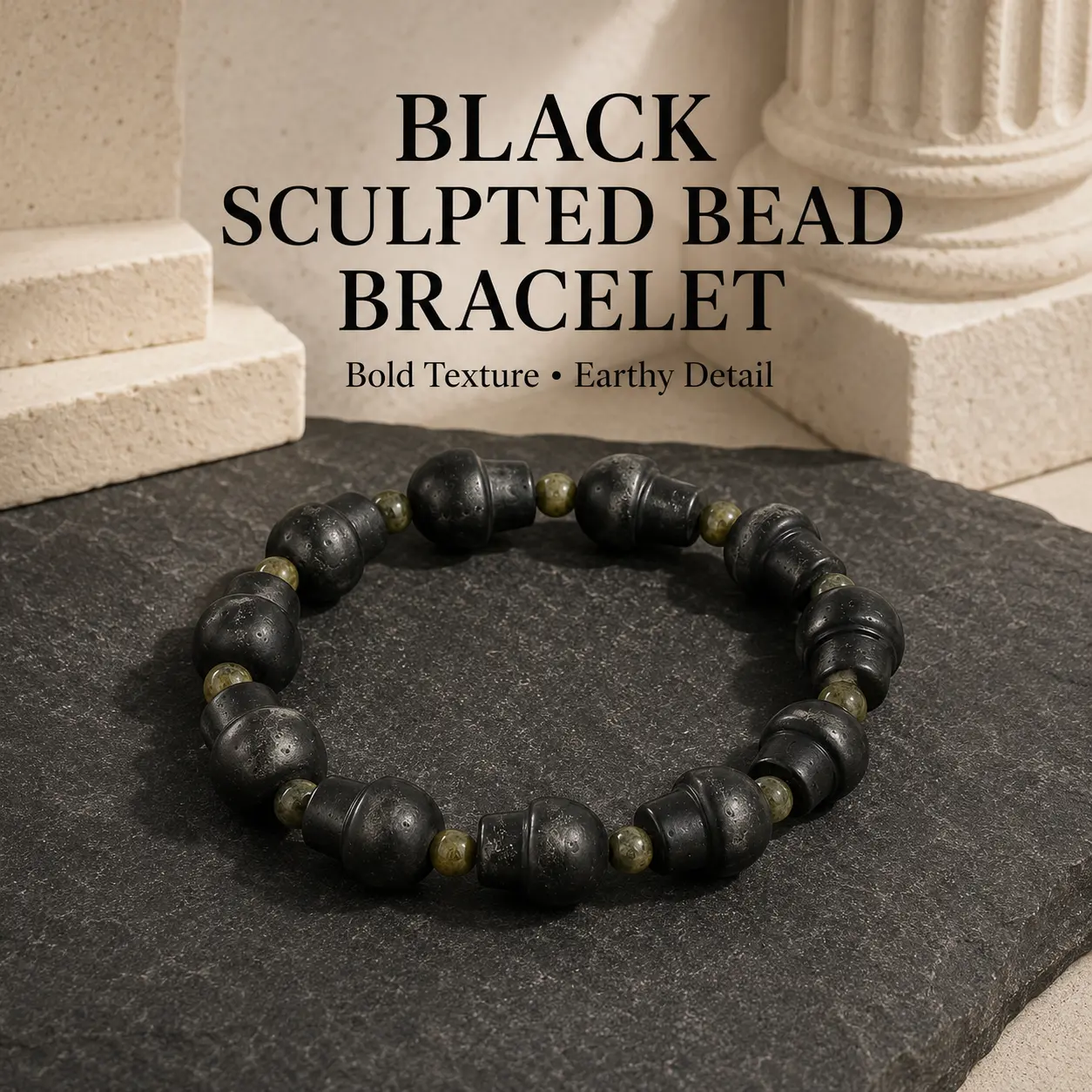 Unisex Natural Crystal Bangle - Small Mushroom Shape, Black, Fashionable, Versatile, Suitable for Casual Wear, Bangles