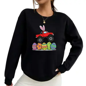 Kids’ Funny Easter Tee – Monster Truck Bunny Ears Crashing Easter Eggs Sweatshirt