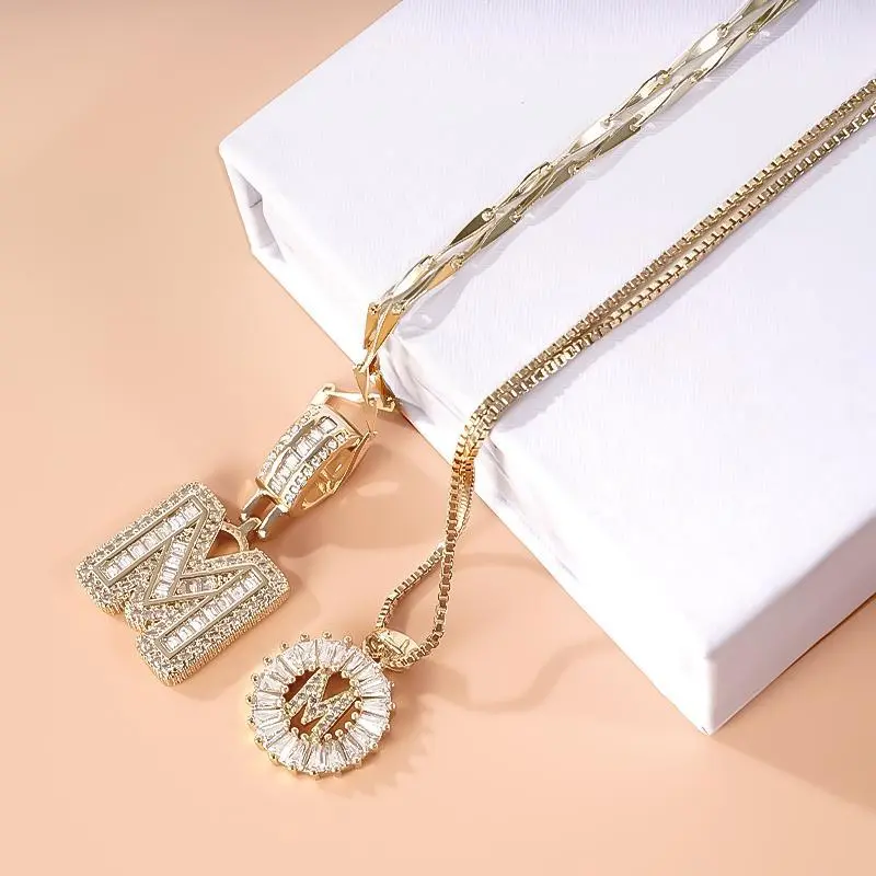 Keverie Women's Gold Necklace 2-Pack, 14K Gold Plated Initial Letter Pendant, 17-19in Adjustable Chain, Personalized Costume Jewelry with Multiple Gift Boxes, Mother’s Day Gift for Girlfriend, Gold Necklace Women