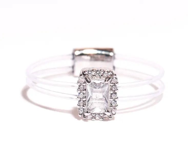 Emerald Cut Floating Ring