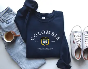 Colombia Shirt, Colombia Style shirt, Colombia Sweatshirt, Colombia Gift, Colombia Soft and Comfortable Pullover Sweatshirt Crewneck Cotton Tops Crewneck Womenswear Underwear Cotton Tops Crewneck Womenswear Women