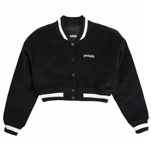 Petals and Peacocks Billie Crop Varsity Jacket