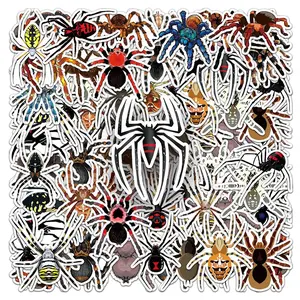 Spider Series Sticker, 60pcs/set Waterproof Self Adhesive Decor Paper, Decor Sticker for Gift Greeting Card Water Bottle Laptop Phone