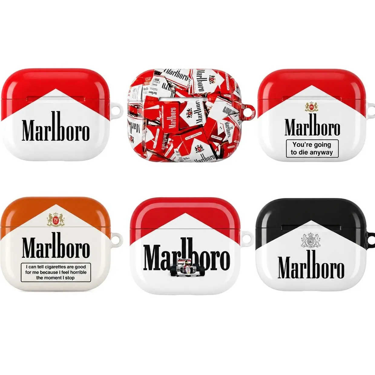 Smoke Red 666 Western Airpods Case - Retro Cigarette Pack Design Protective Cover for AirPods Pro 1 2 3 , Airpod 1 2 3 4  Protective