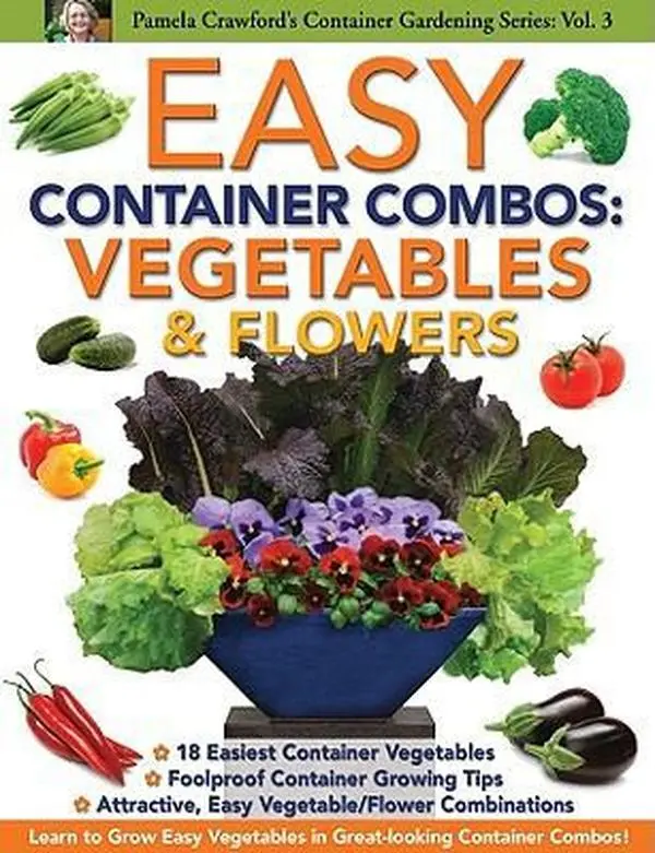 USED Book - Easy Container Combos: Vegetables & Flowers (Container Gardening Series) by Pamela Crawford (Paperback) - english