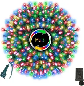 LAMPHOME 33ft Easter Lights,Christmas Decorative Mini Lights, 100 LED Green Wire Fairy Starry String Lights Plug in, 11 Modes for Indoor Outdoor Xmas Tree Wedding Easter Party Decoration (Multicolor)
