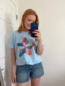 Red, White, + Blue Star Top
