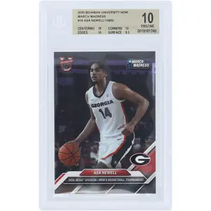 Asa Newell University of Georgia 2025 Bowman University Now March Madness #10 BGS Authenticated 10 Card - 10,10,10,9.5 Subgrades