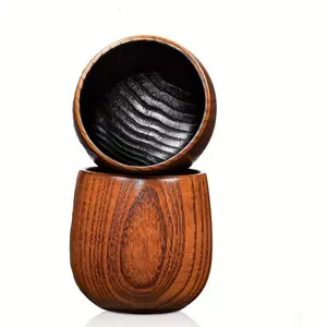 Wooden Whiskey Glass Gifts For Men 2Pcs Charred Wood Bourbon Glasses Unique Design Perfect For Dad Or Boyfriend On Father's Day Birthday Christmas Thanksgiving