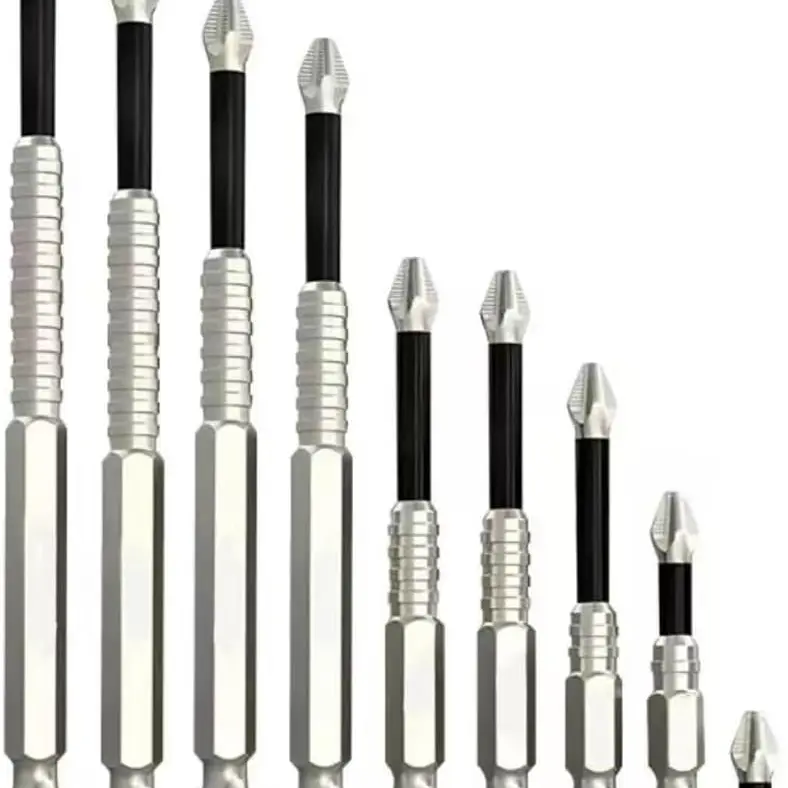 9PCS High-Magnetic Screwdriver Drill Bit Set - Premium Universal, Anti-Slip, Anti-Shock Impact Driver Bits (2 Sets 6 Sizes:25,50,65,70,90,150Mm) with Storage Base, Fits Conventional/Cordless Drills for DIY Enthusiasts, Home DIY, Automotive Repair