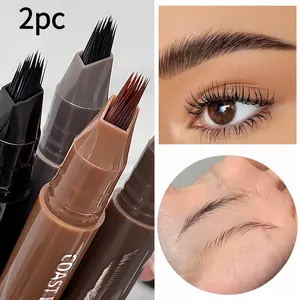 2-Piece Dual-Effect Quick Brow Pencil Set: Featuring a multi-bristle design to create defined, lifelike brows, plus a precision tip for filling in the hairline.Waterproof, smudge-proof, and long-lasting.Our 3D volumizing technology blends seamlessly for