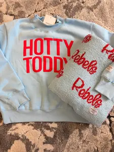 Powder Blue HOTTY TODDY Puff Ink Mock Neck