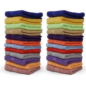 100% Cotton Bath Wash Cloths 24 Pack - 12" x 12"- Highly Absorbent Soft Washcloths for Face, Gym Towels, Hotel Spa Quality, Reusable Multipurpose (Dark, Light & Brig