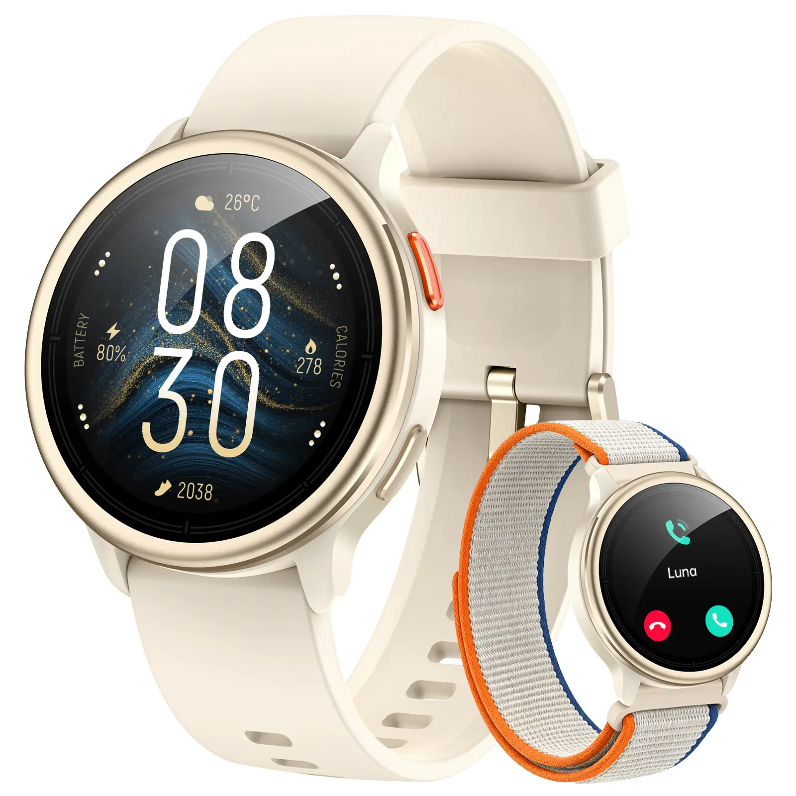 AI Smart Watch with Silicone Band,FANY AR-02 1.27in Full Touch Screen, IP68 Waterproof, Bluetooth Music Player, Heart Rate/Sleep Monitor, Fitness Tracker for iPhone Samsung Android Phones Wearable Wristwatch 2026 Smartphone