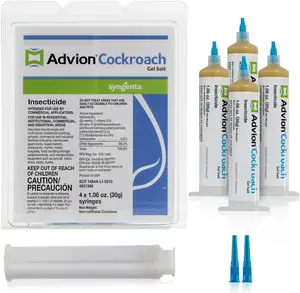 Advion Cockroach Gel Bait 4 Tubes x 30-Grams with 1 Plunger & 2 Tips for German Roach Insect Pest Control Indoor Outdoor Use