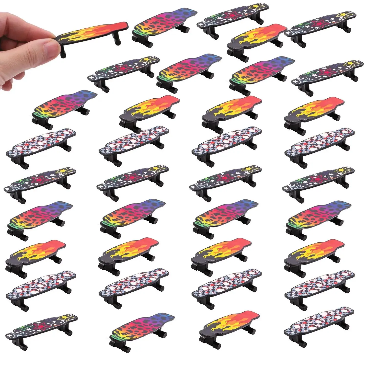 Mini Patterned Finger Deck Longboards - 36 Pc.