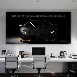 [UNFRAMED POSTER] Lamborghini Wall Art Dreams Quotes Poster Motivational Canvas For Office Decor Modern Super Car Poster Cars Motivation Art Decor1 (Complimentary Delivery)