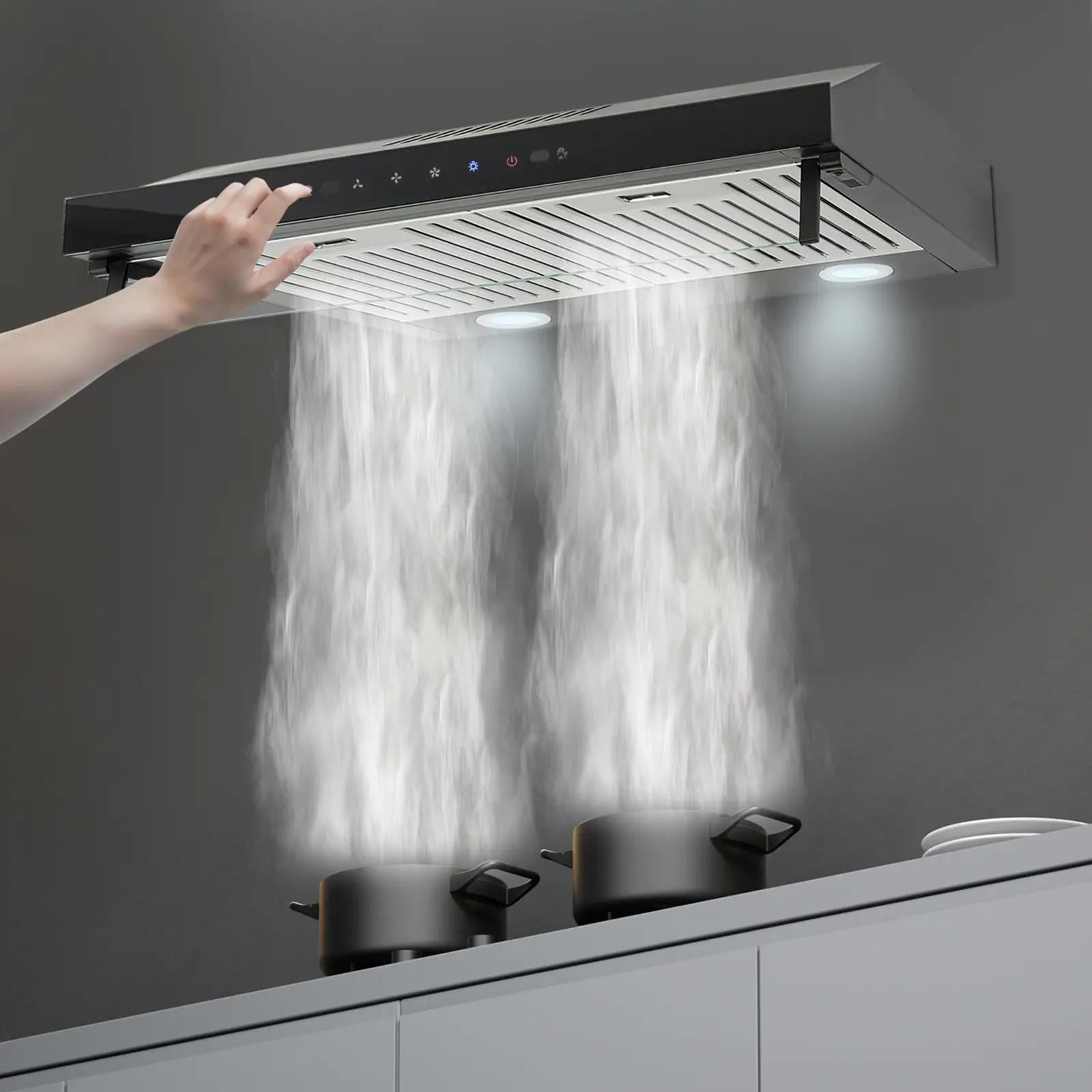 Under Cabinet Range Hood, Kitchen Appliances with Dual Motor for Efficient Kitchen Oil Fume Extraction,summerwins